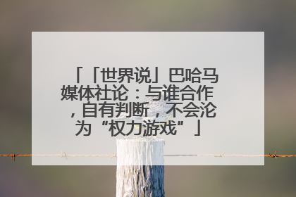 「世界说」巴哈马媒体社论：与谁合作，自有判断，不会沦为“权力游戏”
